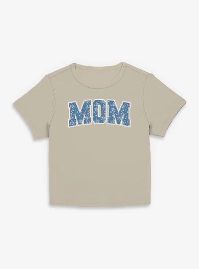 Disney Minnie Mouse Mom Collegiate Flower Pattern Women Baby T-Shirt