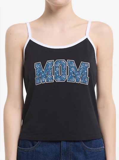 Disney Minnie Mouse Mom Collegiate Flower Pattern Womens Cami