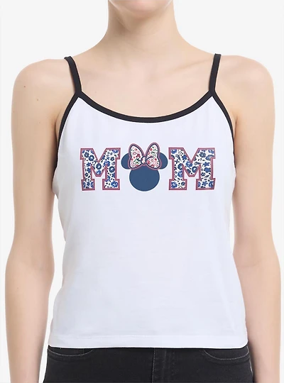 Disney Minnie Mouse Mom Collegiate Flower Print Womens Cami