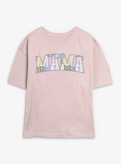 Disney Princesses Mama Patchwork Fill Collegiate Womens Skimmer T-Shirt