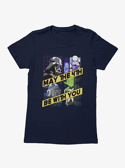 Star Wars May The 4th Be With You Diagonal Banner Womens T-Shirt