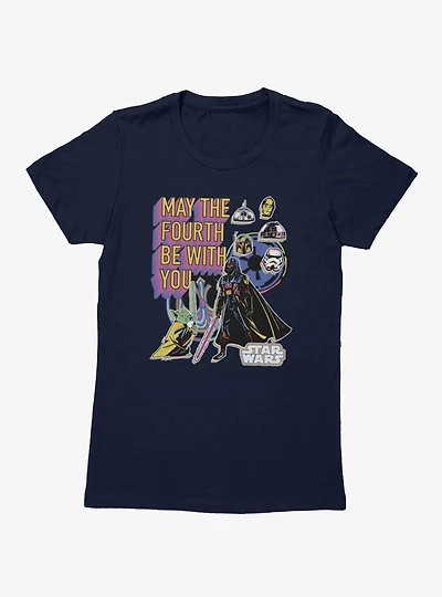Star Wars May The 4th Be With You Character Highlights Womens T-Shirt
