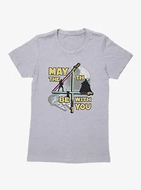 Star Wars May The 4th Be With You Lightsaber 4 Silhouettes Womens T-Shirt