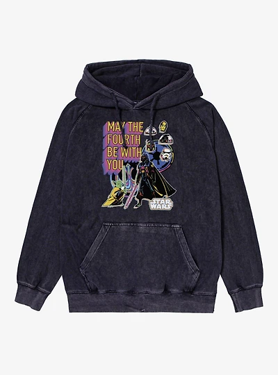 Star Wars May The 4th Be With You Character Highlights Mineral Wash Hoodie