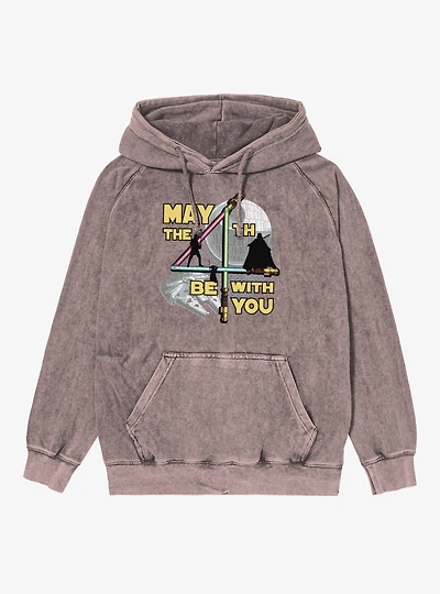Star Wars May The 4th Be With You Lightsaber 4 Silhouettes Mineral Wash Hoodie