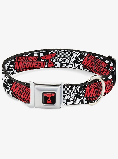 Disney Pixar Cars Lightning McQueen Racing Collage Seatbelt Buckle Dog Collar