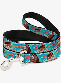 Disney Moana Poses and Pua Flowers Dog Leash