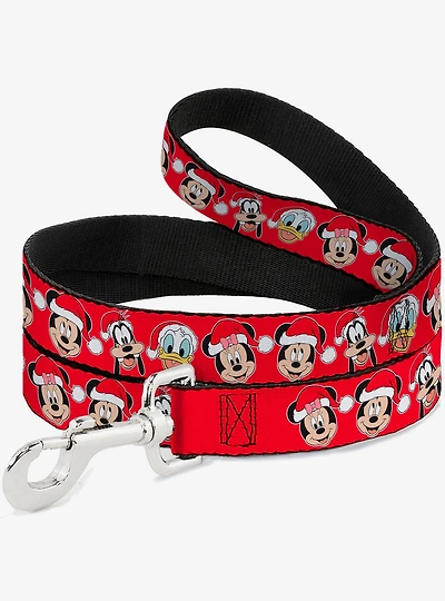 Disney Christmas Holiday Santa Hat Characters Dog Leash