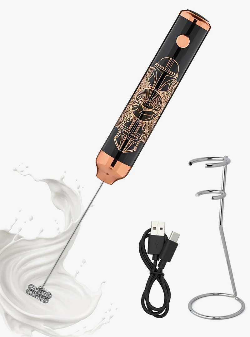 Star Wars Mandalorian Rechargeable Milk Frother with Stand