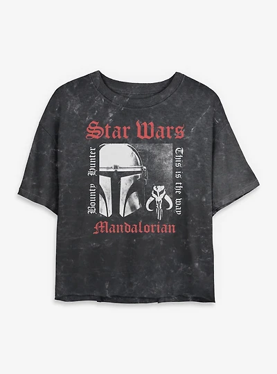 Star Wars The Mandalorian This Is Way Bounty Hunter Tradition Mineral Wash Womens Crop T-Shirt