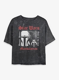 Star Wars The Mandalorian This Is Way Bounty Hunter Tradition Mineral Wash Womens Crop T-Shirt