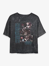 Star Wars The Mandalorian Scenes Panels Mineral Wash Womens Crop T-Shirt