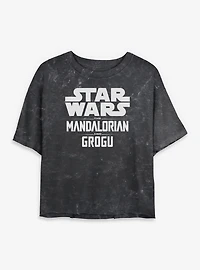 Star Wars: The Mandalorian And Grogu Movie Logo Mineral Wash Womens Crop T-Shirt