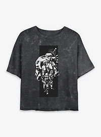 Star Wars: The Mandalorian And Grogu Imperial Army Profile Collage Mineral Wash Womens Crop T-Shirt