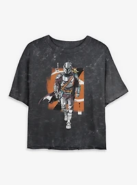 Star Wars: The Mandalorian And Grogu & Advancing Mineral Wash Womens Crop T-Shirt
