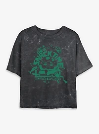 Star Wars The Mandalorian And Grogu Snack Time Always Hungry Mineral Wash Womens Crop T-Shirt