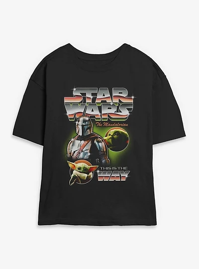 Star Wars The Mandalorian This Is Way Collage Womens Skimmer T-Shirt