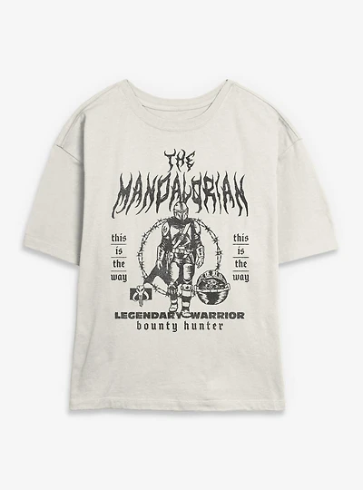Star Wars The Mandalorian Bounty Hunter Metal Style Poster Womens Skimmer T-Shirt