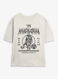 Star Wars The Mandalorian Bounty Hunter Metal Style Poster Womens Skimmer T-Shirt