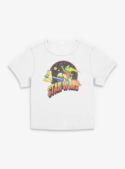 Star Wars The Mandalorian Grogu Riding Space Women Baby T-Shirt