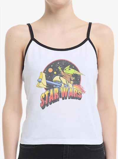 Star Wars The Mandalorian Grogu Riding Space Womens Cami