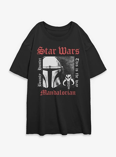 Star Wars The Mandalorian This Is Way Bounty Hunter Tradition Womens Oversized T-Shirt
