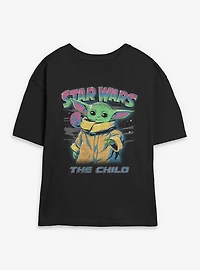Star Wars The Mandalorian Child Space Design Womens Skimmer T-Shirt