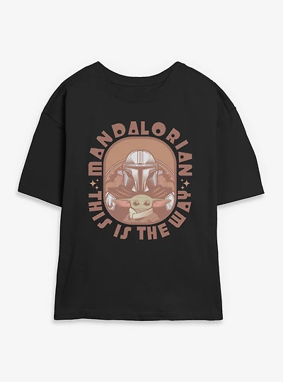 Star Wars The Mandalorian This Is Way Frame Galactic Womens Skimmer T-Shirt