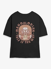 Star Wars The Mandalorian This Is Way Frame Galactic Womens Skimmer T-Shirt
