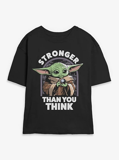 Star Wars The Mandalorian Grogu Stronger Than You Think Womens Skimmer T-Shirt