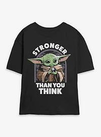 Star Wars The Mandalorian Grogu Stronger Than You Think Womens Skimmer T-Shirt