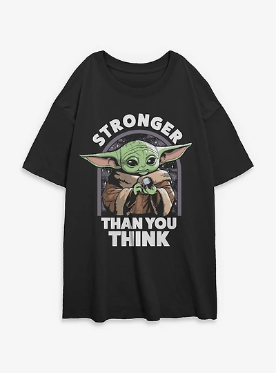 Star Wars The Mandalorian Grogu Stronger Than You Think Womens Oversized T-Shirt