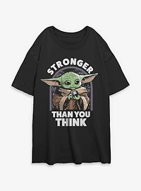 Star Wars The Mandalorian Grogu Stronger Than You Think Womens Oversized T-Shirt