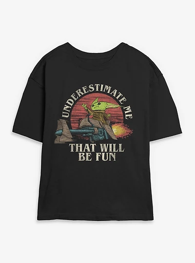 Star Wars The Mandalorian Grogu Underestimate Me That Will Be Fun Womens Skimmer T-Shirt