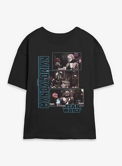 Star Wars The Mandalorian Scenes Panels Womens Skimmer T-Shirt