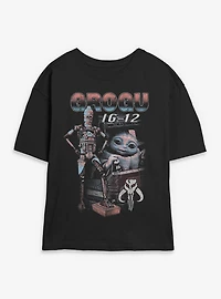Star Wars The Mandalorian Grogu Sunset Ride Womens Skimmer T-Shirt