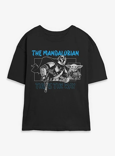 Star Wars The Mandalorian This Is Way Geometric Frame Womens Skimmer T-Shirt