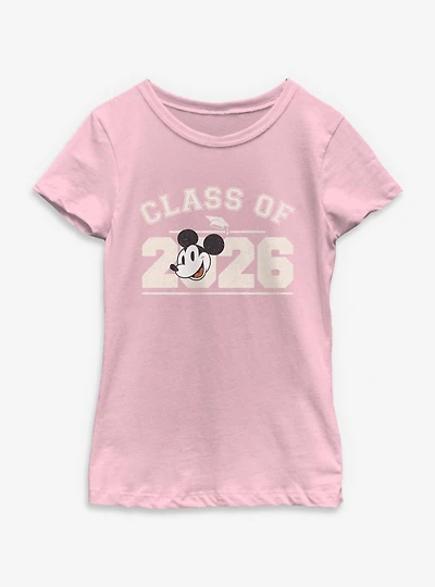 Disney Mickey Mouse Class Of 2026 Collegiate Youth Girls T-Shirt