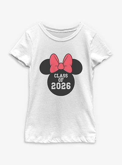 Disney Minnie Mouse Head Class Of 2026 Youth Girls T-Shirt