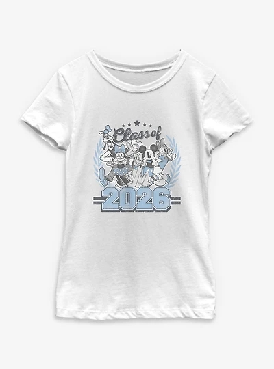 Disney Mickey Mouse & Friends Class Of 2026 Collegiate Youth Girls T-Shirt