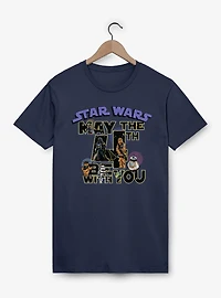 Star Wars May The 4th Be With You Character Text Fill Pattern T-Shirt