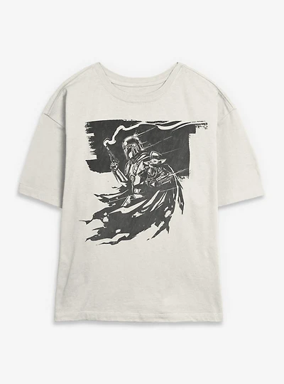 Star Wars: The Mandalorian And Grogu On Way To Adventure Womens Skimmer T-Shirt