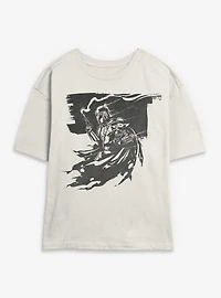 Star Wars: The Mandalorian And Grogu On Way To Adventure Womens Skimmer T-Shirt