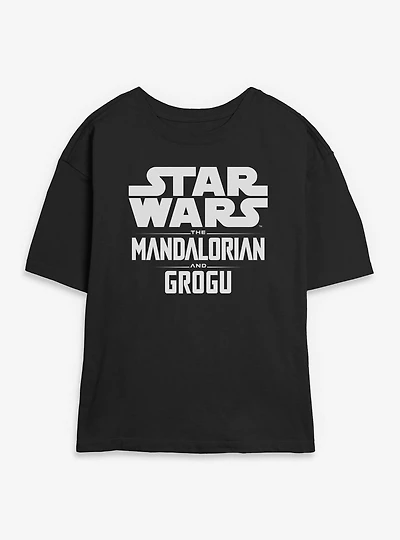 Star Wars: The Mandalorian And Grogu Movie Logo Womens Skimmer T-Shirt