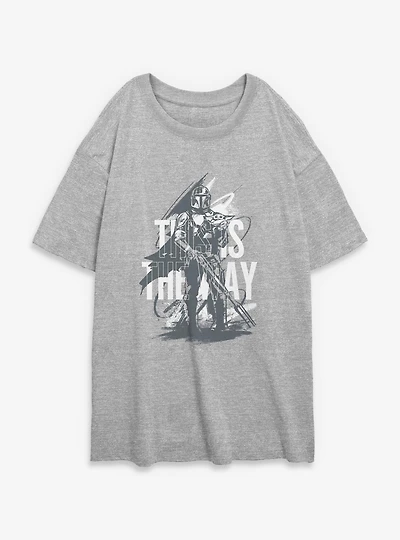 Star Wars: The Mandalorian And Grogu This Is Way Sketch Womens Oversized T-Shirt