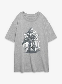 Star Wars: The Mandalorian And Grogu This Is Way Sketch Womens Oversized T-Shirt