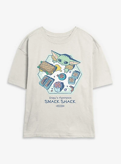 Star Wars: The Mandalorian And Grogu Grogu's Hyperspace Snack Shack Womens Skimmer T-Shirt