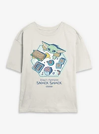 Star Wars: The Mandalorian And Grogu Grogu's Hyperspace Snack Shack Womens Skimmer T-Shirt