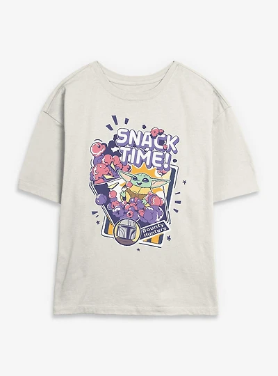 Star Wars: The Mandalorian And Grogu Snack Time Bounty Hunters Womens Skimmer T-Shirt