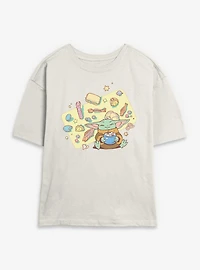 Star Wars: The Mandalorian And Grogu Snack Time Platter Womens Skimmer T-Shirt